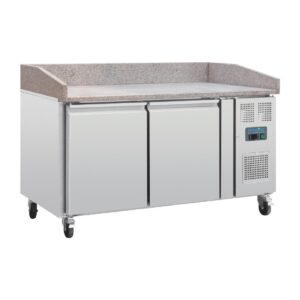 Polar U-Series Double Door Pizza Counter with Granite Top