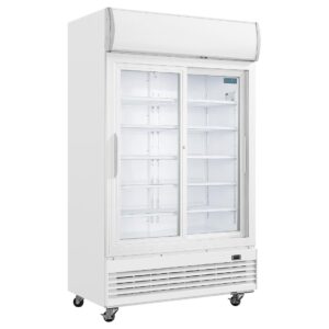 Polar G-Series Upright Display Cooler with Light Box 950Ltr with Sliding Doors