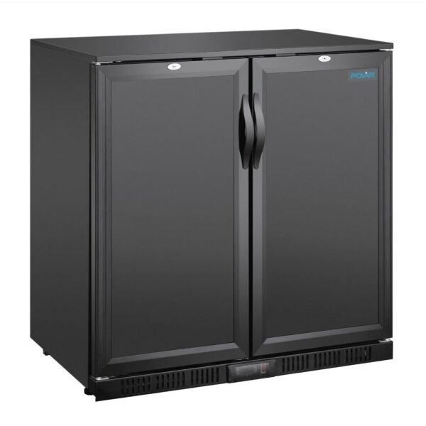 Polar G-series 850mm Double Door Back Bar Cooler Solid Door 198 Ltr