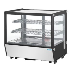 Polar G-Series Countertop Display Fridge Black Square Glass 120Ltr